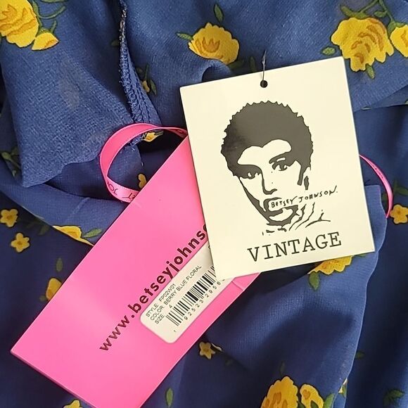 Betsy Johnson nwt Vintage Off The Shoulder Floral Maxi Dress - Picture 10 of 13